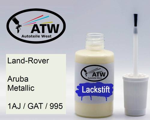 Land-Rover, Aruba Metallic, 1AJ / GAT / 995: 20ml Lackstift, von ATW Autoteile West.